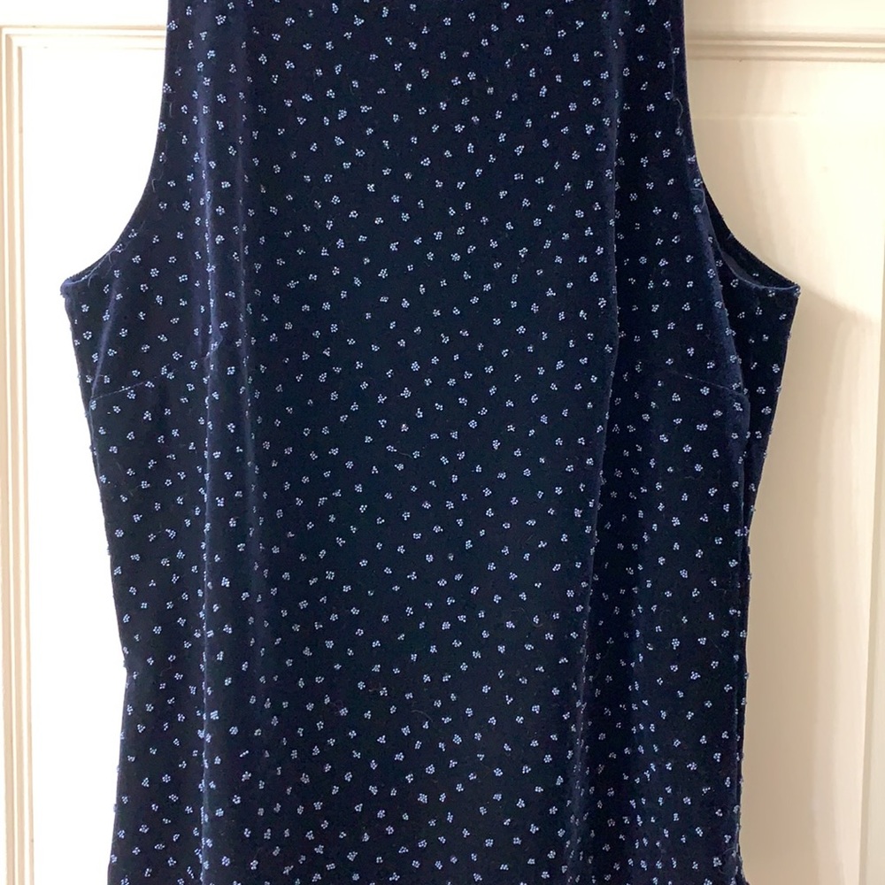🌷3 for $25🌷Unbranded, US S, Navy Blue Velvet Beaded Sleeveless Keyhole Back Top